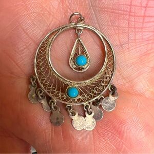 Turquoise Simulant Dangling Necklace Pendant